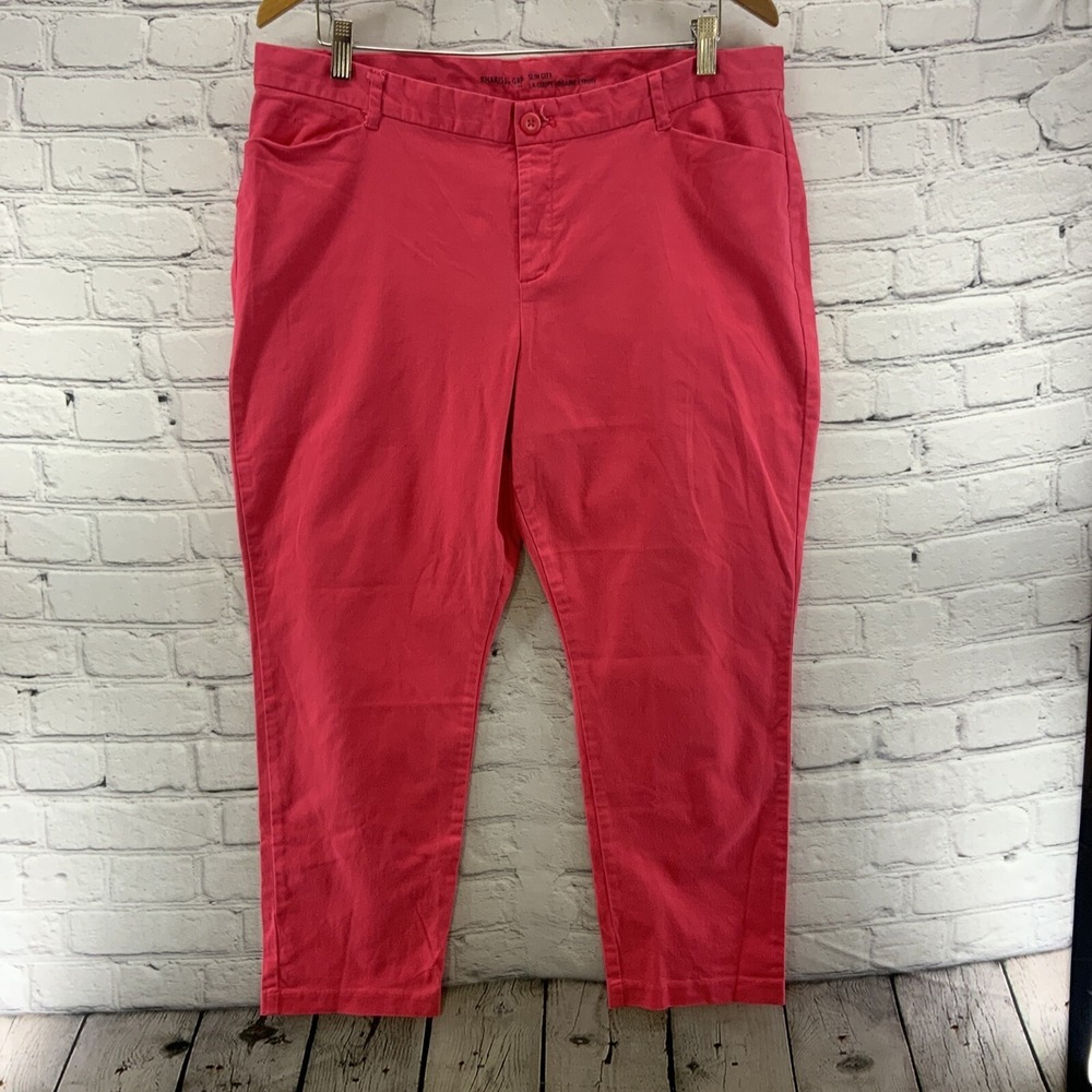 Khakis‎ By Gap Pants Womens Sz 16R Pink Coral Slim City Cropped